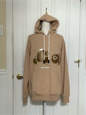 Front Embroidered Deconstructed Bear, Men Crewneck Hoodie, Size Large